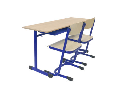 Set 1 table avec casiers+2 chaises appui