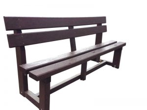 banc avec dossier en plastique recyclé