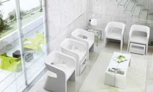 Fauteuil accueil en polyéthylène ambiance