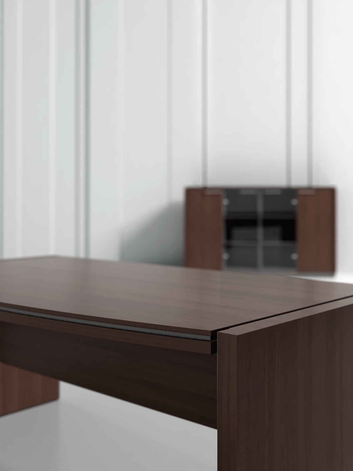 bureau arrondi détail plateau