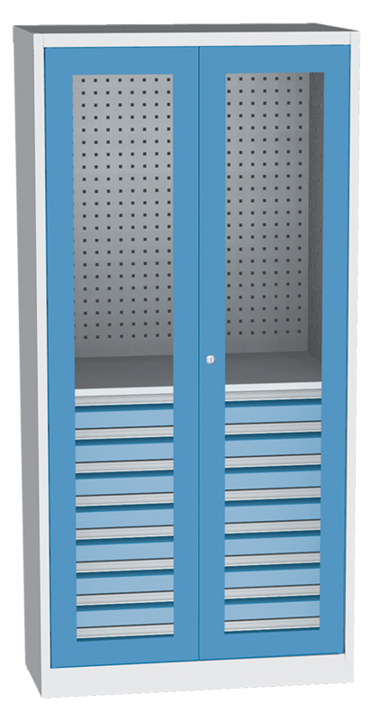 Armoires: H1950/950/600 mm 1 étagère 8 tiroirs