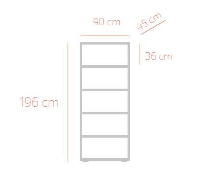 Armoire Etagère H-200 cm