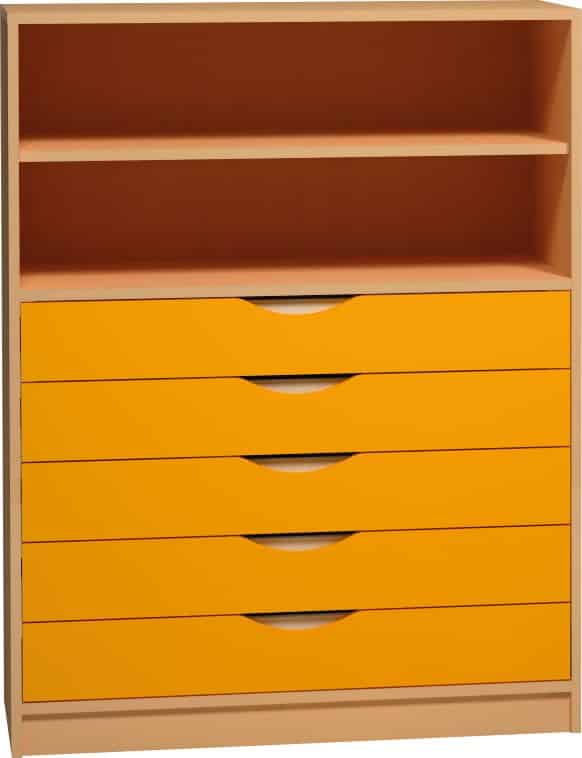 0L457_2_resultat Armoire Honico Class 5 tiroirs+2 étagères