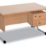BUREAU DE PROFESSEUR 1 caisson, pieds en C