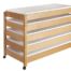 Lits empilables 136/20/66 cm, roulettes