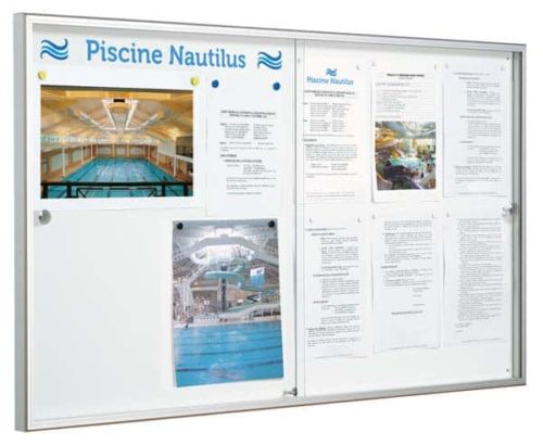 Vitrine d'intérieur coulissante 12 x A4, ép. 34 mm