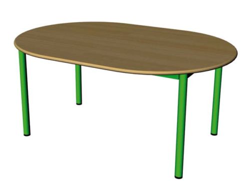 Table pieds soudés, ovale 130x90cm