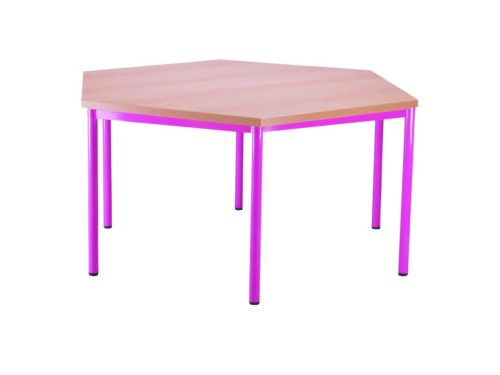 Table pieds soudés, table hexagonale Ø 120cm