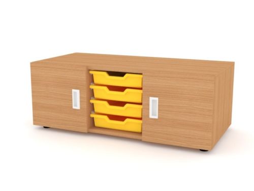 Armoire en bois NELI 4 tiroirs 2 portes