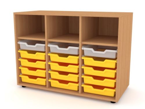 Armoire en bois NELI 15 bacs 3 niches