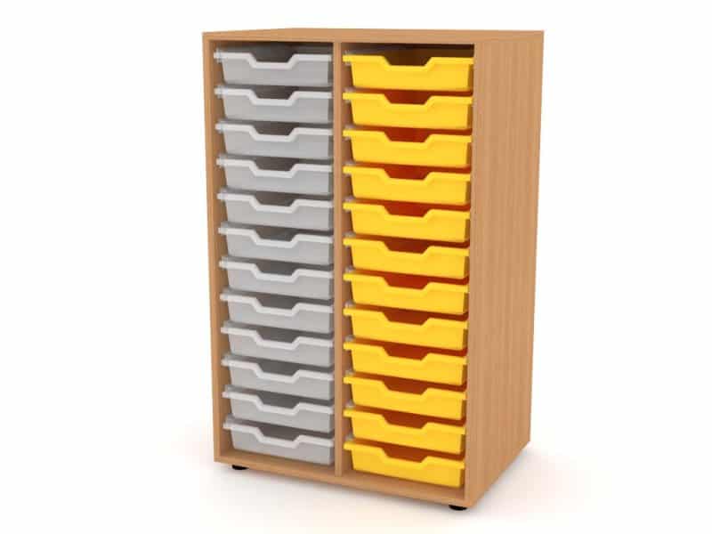 630422 3R, 12xF1+12xF1 1113 x 700 x 480 Armoire en bois NELI 24 bacs