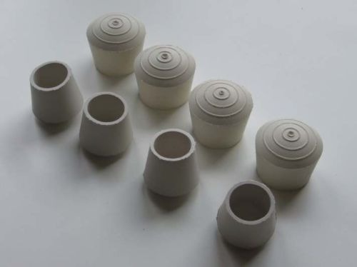 Embouts enveloppant rond en caoutchouc blanc