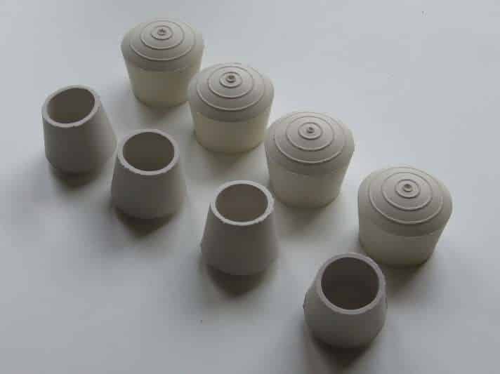 Embouts caoutchouc Embouts enveloppant rond en caoutchouc blanc