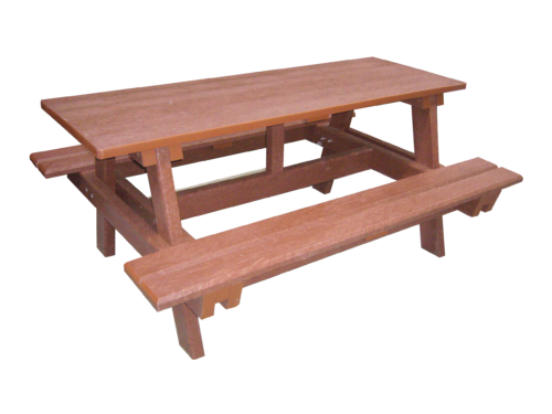 table pique-nique en plastique recyclé avec bancs attenant
