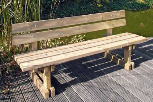 Banc avec dossier en pin du Nord