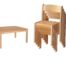 Set Table en bois 120 x 60 cm avec 4 chaises