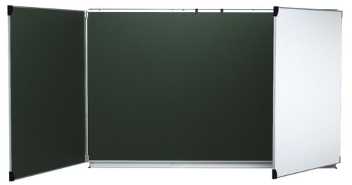 Tableau triptyque 120/200 cm, Vert ouvert, Blanc fermé