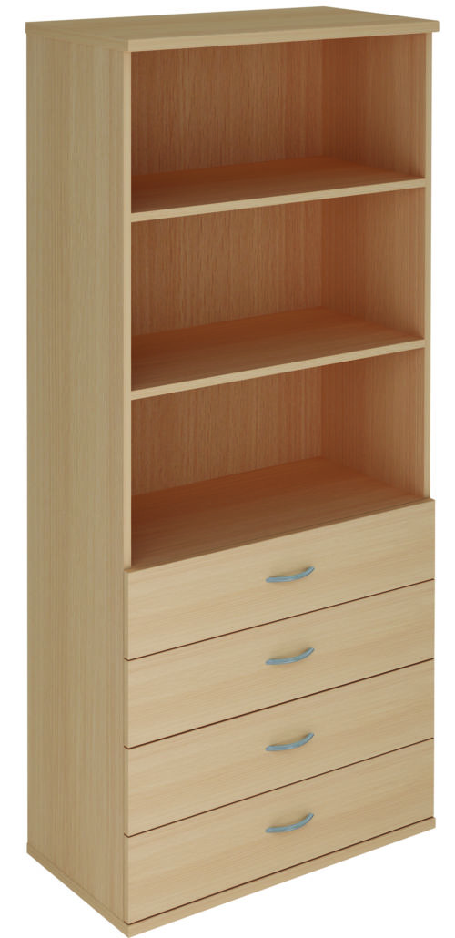 Bureau Armoires en bois, 4 tiroirs 3 étagères