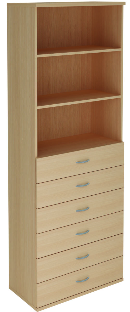 Bureau Armoires en bois, 6 tiroirs 3 étagères