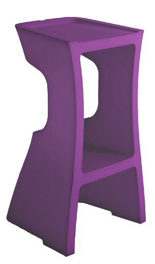tabouret haut en polyéthylène mauve