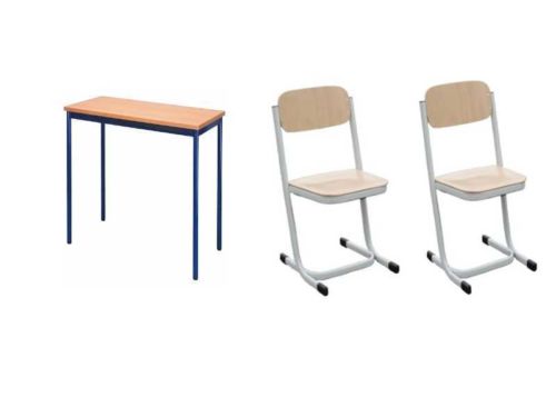 table rectangulaire avec 2 chaises