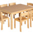 Set:Table en bois 120 x 80 cm + 6 chaises