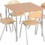 Set de 1 Table carrée avec 4 chaises