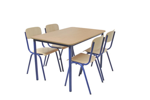 Set de 1 Table 120/80 cm avec 4 chaises