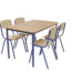 Set de 1 Table 120/80 cm avec 4 chaises